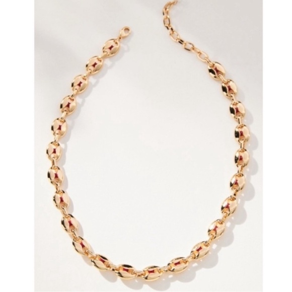 Anthropologie Gold Beaded Necklace. - Picture 1 of 6